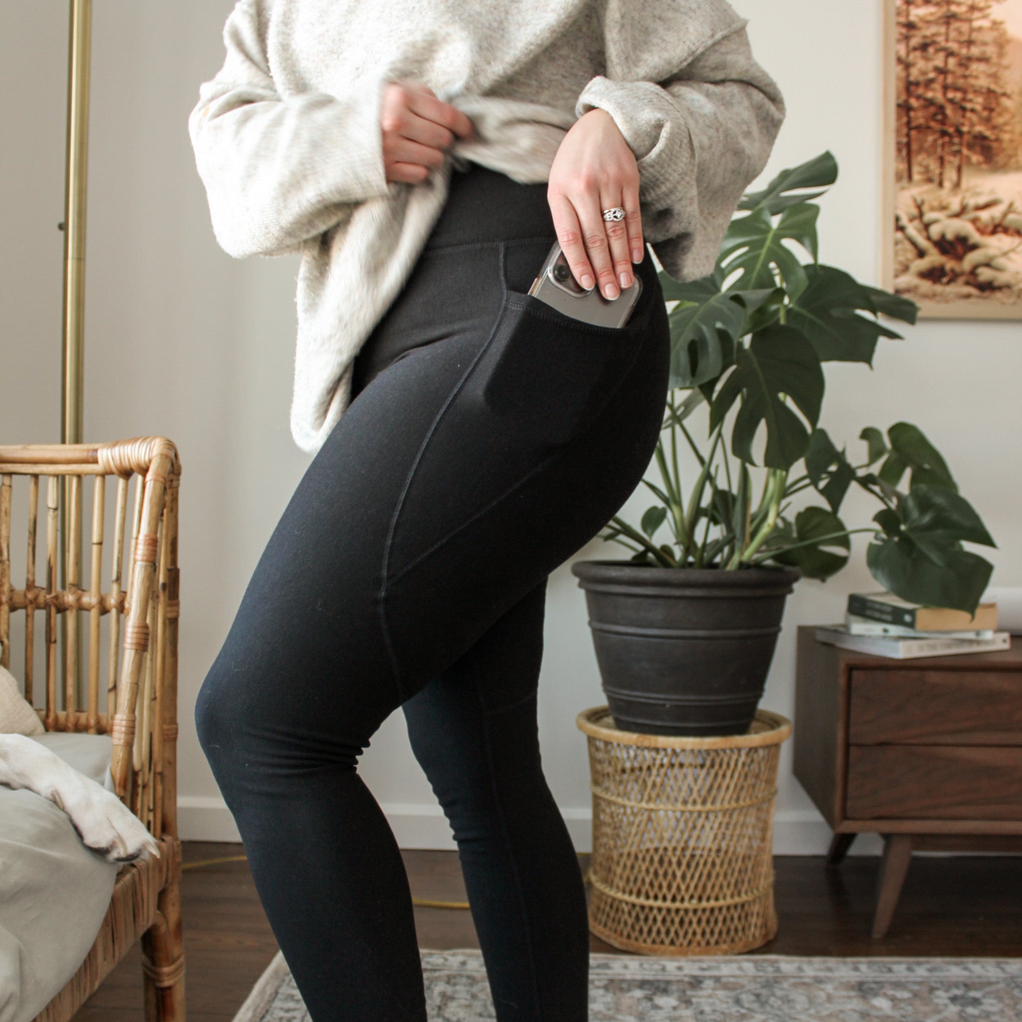 Fleece Lined Yoga Pants With Pockets