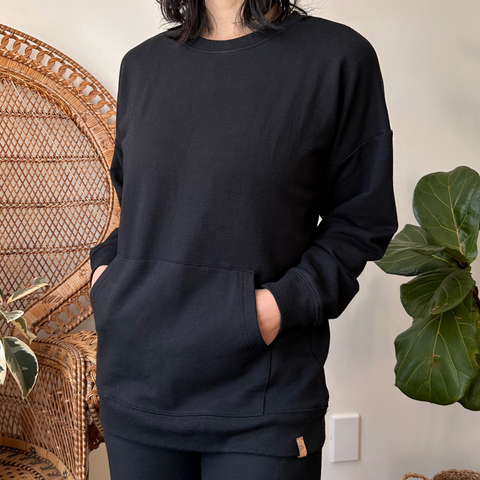 The Bamboo Fleece Crewneck Sweatshirt with Kangaroo Pocket